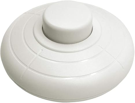 fujie 1 pcs interruptor de pie redondo soporte pedal interruptor 250v 2a interruptor para lampara para pie blanco para lampara de piso y mesa