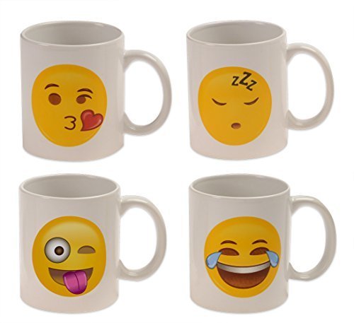 Emoji Universe: WAKE UP! Emoji Coffee Cups, (Set of 4); Choice of Style of Coffee Mugs Emoji Universe: WAKE UP! Emoji Coffee Cups, (Set of 4); Choice of Style of Coffee Mugs
