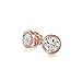 Simple Classic Bezel Set Cubic Zirconia AAA CZ Round Solitaire Stud Earrings For Women Rose Gold Plated .925 Sterling Silver 5MM