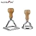 MASTER FENG Ravioli Stamp Maker Cutter with Roller Wheel Set, Mold with Wooden Handle and Fluted Edge, Pasta Press Kitchen Attachment (MF-1400)