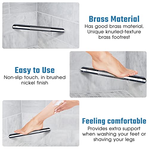 SANLIV Chrome Shower Foot Rest Bar,Corner Shower Foot Rest For Shaving
