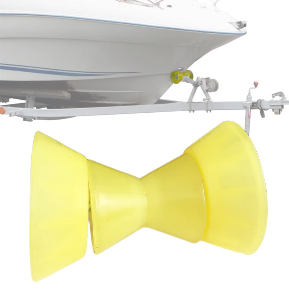 4" Boat Trailer Poly Bow Roller, Marine 1/2" Shaft Non-marking Assembly Bracket with End Caps for Stopping Boat Trailer
