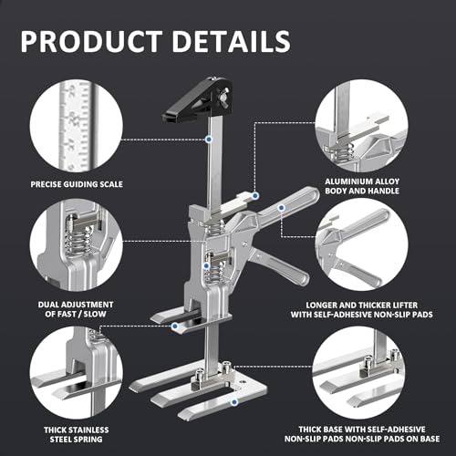 Labor Saving Arm Jack 2 Pack, Multi-Function Hand Lifting Tool Jack, Two-Speed Descent Furniture Lifter Jacks, Arm Tool Lift for Installing Cabinets,Doors & Windows, Load-Bearing 400 kg