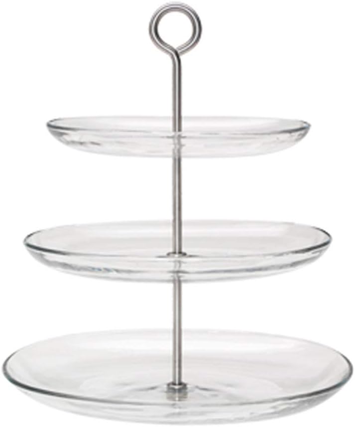 3 Tier Glass Cake Decorate Display Stand Transparent Round Cake And Serving Stand Stable Birthday Wedding Cupcake Display Stand For Sweet Time And Tea Time-a