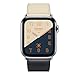 Leather Single Tour Band Strap Replacement Smartwatch Wristband Bracelet Compatible with 44mm Apple Watch Series 4, 42mm Apple Watch Series 3/2/1 (Indigo/Craie/Orange)