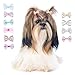 UEETEK 60PCS (30 Paris) Cute Puppy Dog Small Bowknot Hair Bows with Rubber Bands Handmade Hair Accessories Bow Pet Grooming Products (60 Pcs,Cute Patterns)