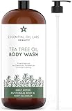 Tea Tree Oil Body Wash, 16 oz- Daily Detox Antifungal Body and Foot Cleanser - Great for Acne by Essential Oil Labs