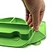Innerneed One Piece Silicone Baby Placemat Kid Suction Divided Toddler Plate Feeding Plate Tray, Dishwasher and Microwave Safe, for Dining Table/Highchair (Green)