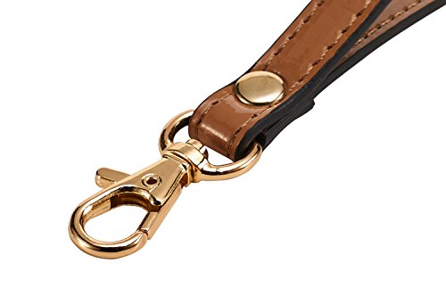 LIVEUP Wristlet Keychain Cellphone Genuine Leather Hand Strap with Lock Wrist Hand Strap Gold Swivel Trigger (Cracker Khaki)