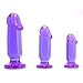 Doc Johnson Crystal Jellies - Starter Kit - For Graduated Anal Training - Ease Your Way Into Backdoor Pleasure - 3 Penis Shaped Plugs - Purple