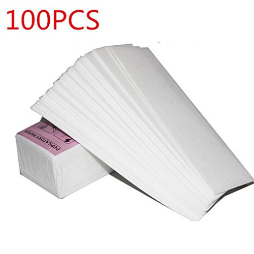 UHBGT Hair Removal Wax Strips, 100pcs Disposable Non-Woven Waxing Strips Portable Wax Strips Hair Removal Body and Facial Depilatory Paper - Thumbnail 6