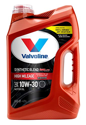 Valvoline High Mileage with MaxLife Technology SAE 10W-30 Synthetic Blend Motor Oil 5 QT