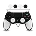 LZETC Silicone PS4 Controller Skin - BPA Free Protector Cover Case for Sony PlayStation 4 Controller with Matching Thumb Grips, 2 Sets, Black White