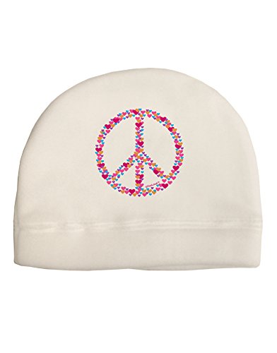 TooLoud Peace Sign Hearts Child Fleece Beanie Cap Hat