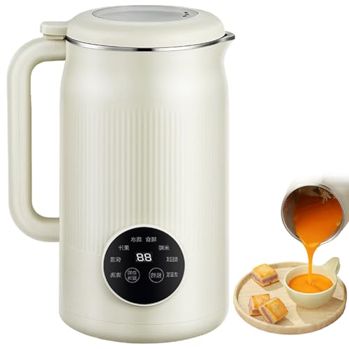 The 8-In-1 Multifunction Nut Milk Maker, New Multifunctional Soymilk Maker, One-Button Self-Cleaning, Nut Milk & Juice Maker with Keep Warm Function (White)