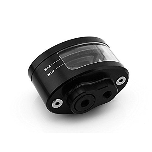 PerfecTech Motorcycle Accessories Racing CNC Billet Front Master Cylinder Brake Fluid Oil Reservoir Tank Bracket Cup Universal for YZF R6 R1 FZ1 Z1000 Z750 ZX(Black) - Thumbnail 3