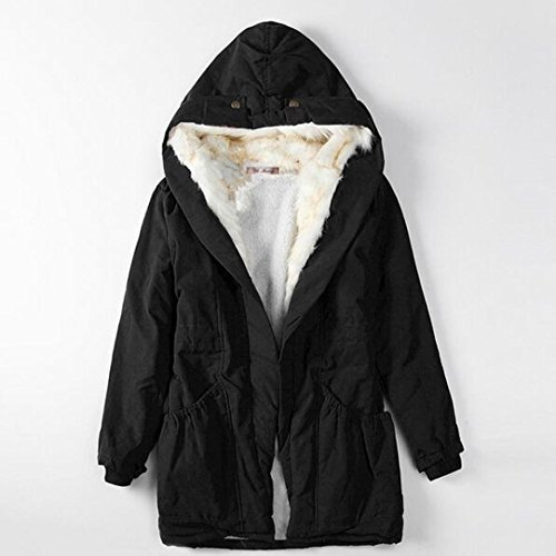 image for Napoo Womens Thicken Warm Winter Coat Hooded Pocket Long Parka Overcoa
