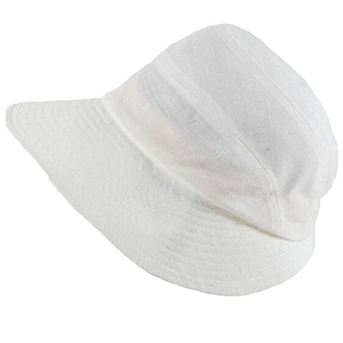 Maitose Trade; Womens Summer Foldable Sun Protection Gardening Sun Hat White - Thumbnail 2