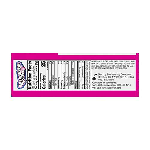 BUBBLE YUM Original Flavor Chewy, Bulk Bubble Gum Packages, 2.82 oz (12 Count, 10 Pieces