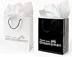 12 Pc Wedding party Gift Bag Assortment - Includes 6 Bridesmaid 6 Groomsman (MIXED)
