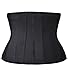 YIANNA Women's Classic Underbust Latex Sports Girdle Short Torso Waist Training Corsets for Weight Loss Hourglass Body Shaper Fat Burner, YA110299-Black-XS