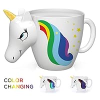 Color Changing Unicorn Mug - 3D Coffee Mugs Rainbow Design, Your morning cup of coffee or tea will never be the same! Our ceramic mugs will start your day with magic rainbows. Great Unicorns Gifts!