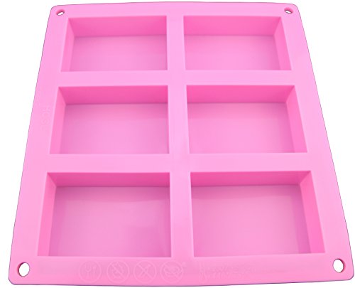 HOSL 3 Pack 6-Cavity Plain Basic Rectangle Silicone Mould For Homemade Craft Soap Mold, Cake Mold, Ice Cube Tray - Thumbnail 4