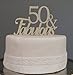 All About Details Black 50 & Fabulous Cake Topper (Gold),1 PC, 50th Birthday, Party Decor, Glitter Topper