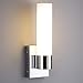 Linea di Liara Polished Chrome Wall Sconce Lighting Perpetua Bathroom Sconce Light Vanity Glass Tube Wall Sconce Up Light Modern Farmhouse Bedroom Hallway Wall Light Fixture with Frosted Glass Shade
