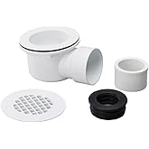 2" Low Profile Shower Base Drain Perforated Strainer- PVC Side Outlet with 2" X 1-1/2" Reducer Pipe Fitting and,Compatible wi
