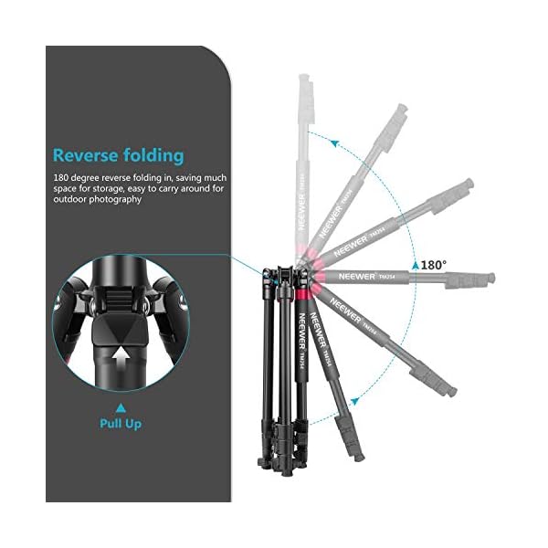 Neewer 2-in-1 Aluminiumlegierungskamera Dreibein Stativ Einbeinstativ 168cm mit 1/4 Zoll Kugelkopf und 1/4 Zoll QR… – Bild 8