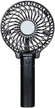 Mini Portable USB Hand Fan, Fixed Star Rechargeable Ultra Mute Desk Personal Handheld Foldable Fan with Clip and 18650 Battery for Home Office Outdoor Using (Black)