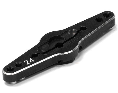 Integy RC Model Hop-ups C24489BLACK Billet Machined Double Sided Servo Horn 24T for Hitec Servo (r=20, 24mm Holes)