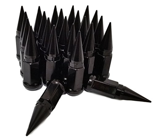 Click Here to See More Images 24 SPIKED EXTENDED LUG NUTS 1/2-20 SPIKE LUG NUTS (BLACK)