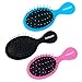 FIXBODY Mini Pocket Detangling Hair Brush, 3 Pack Soft Ball Tipped Nylon Pin Handheld Massage Paddle Hair Comb for Adults & Kids All Hair Types