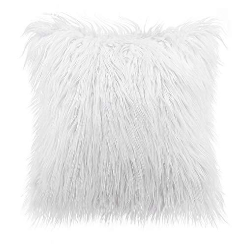 Phantoscope Pack of 2 Luxury Series Throw Pillow Covers Faux Fur Mongolian Style Plush Cushion Case  - //medicalbooks.filipinodoctors.org