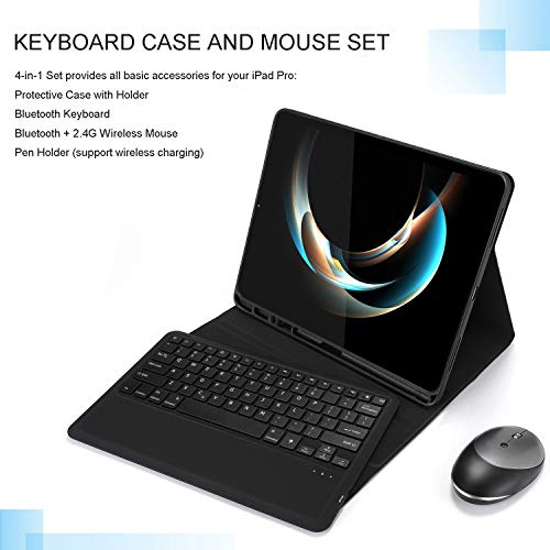 Jelly Comb Backlit Bluetooth Keyboard Case with Mouse for iPad Pro 12.9 2018 (3rd Generation
