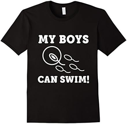 Mens Funny Gift Boys, My boys Can Swim T-Shirt XL Black