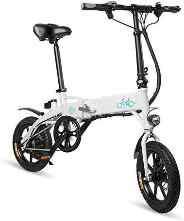 DAPHOME FIIDO D1 Ebike, Foldable Electric Bike with Front LED Light for Adult (D1-10.4Ah - White)