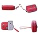 Tiny Chou Dual Layers Zipper Purse Waterproof Nylon Wristlet Bag Clutch Handbag Cell Phone Pouch