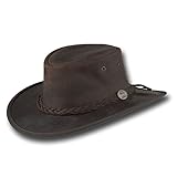 Barmah Hats Foldaway Bronco Leather Hat 1060BL / 1060BR / 1060RU