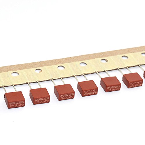 50Pcs Square Miniature Micro Slow Blow Fuse Time Delay Radial Box 250V T630MA for LCD repair accessory 8.5 x 4.0 x 8.0mm