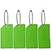 Small Luggage Tags with Privacy Cover & Metal Loop - (4pk, Green)
