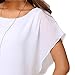VIISHOW Women's Loose Casual Short Sleeve Chiffon Top T-Shirt Blouse White S