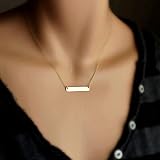 Aukmla Hot Bar Shaped Jewelry Necklaces for Women and Gilrs (Gold)