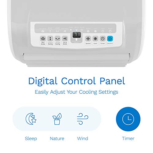 hOmeLabs Evaporative Cooler Cooling Fan with 3 Wind Modes, 3 Speeds