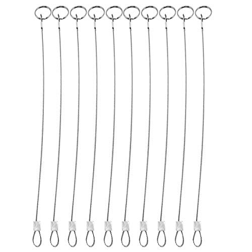Amadget 10 PCS 316 Stainless Steel Aircraft Lanyard Cable Tether Safety Wire for Loss Prevention 2 Loops w/Quick Release Ring 12" (30.5cm) - Thumbnail 6