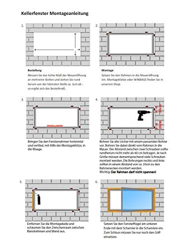 Kellerfenster - Kunststoff - Fenster - innen weiß/außen dark oak - BxH: 110 x 40 cm - 1100 x 400 mm - DIN Links - 3 fach… – Bild 3