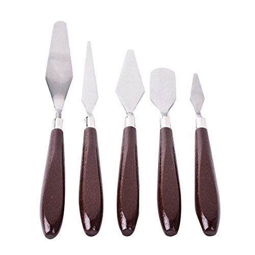 Monique 5 PCS Stainless Steel Painting Palette Knives Scrapers Set Basic Pottery Clay Tools Kit