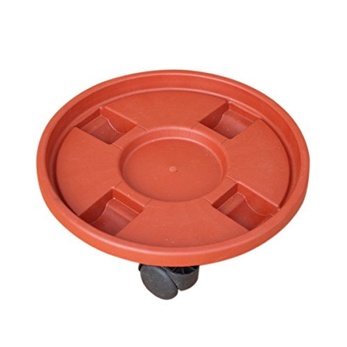 2Pcs Round Plant Dolly with wheels Plant Caddy and Water Container for Balcony Garden/Office/Home Gardening/Nursery (11.8in)